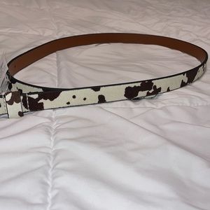 Cow print belt